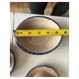 Dining Room - KOOMCO CHINA Ceramic Candle Holder Set - Blue Rim Leaf Motif, 3-Piece