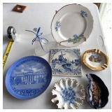 Dining Room - Grosvenor Bone China Blue & White Transferware - White House Plate & Holland Windmill Tile