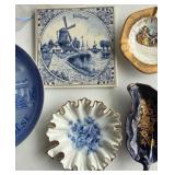 Dining Room - Grosvenor Bone China Blue & White Transferware - White House Plate & Holland Windmill Tile