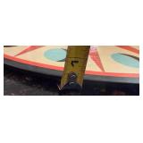 Round Sunburst Wall Plaque with Moon Phases  - 16 in Diameter, Red Rays, Pink Center