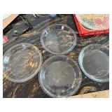 Dansk Acrylic Swirl Tray, 4-Piece Glass Pie Plates and Etched/cut glass platter