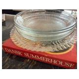 Dansk Acrylic Swirl Tray, 4-Piece Glass Pie Plates and Etched/cut glass platter