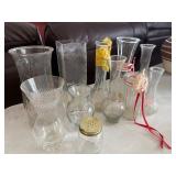 Clear Glass Vases - Assorted Heights & Shapes