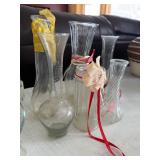 Clear Glass Vases - Assorted Heights & Shapes