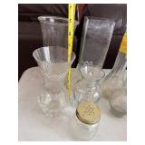 Clear Glass Vases - Assorted Heights & Shapes