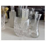 Crystal Clear Glass Vases & Jars - Assorted Patterned Glassware Collection