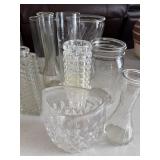 Crystal Clear Glass Vases & Jars - Assorted Patterned Glassware Collection