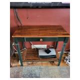 Console Table with Drawer, Green Legs, 36 x 18 x 33