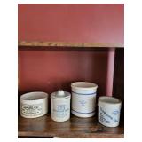 Kaukauna Klub Ceramic Mustard Jars - Not Cooked Never Heated (Lot of 4)