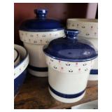 Country Borders Ceramic Canister Set with Lids & Bowls - JC Penney Japan 1980s