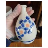 OTAGIRI Porcelain Vase & Bowl Set - Blue Floral Pattern, Japan