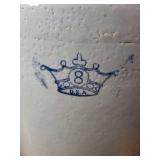 8-Gallon Stoneware Crock - Crown Mark U.S.A. Blue-Gray Ceramic Jar