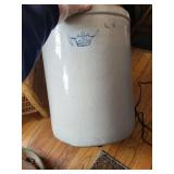 8-Gallon Stoneware Crock - Crown Mark U.S.A. Blue-Gray Ceramic Jar