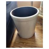 Planter Pot - Large White Ceramic with Black Interior, U.S.A. Shield Mark (5)