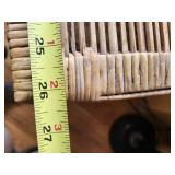 Rattan Wicker End Table - 2-Tier with Arch Front, Natural Finish