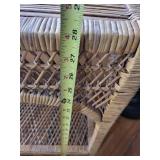 Rattan Wicker End Table - 2-Tier with Arch Front, Natural Finish