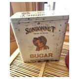 Sunbonnet Sugar Tin - Farmer Market Bucket & 2 Glass Bottles (Lot of 4)
