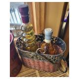 Sunbonnet Sugar Tin - Farmer Market Bucket & 2 Glass Bottles (Lot of 4)