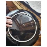Harley-Davidson Round Metal Plate - White Turkey-Relief Ceramic Plate - Black Rectangular Tray