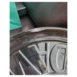 Harley-Davidson Round Metal Plate - White Turkey-Relief Ceramic Plate - Black Rectangular Tray