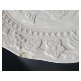 Harley-Davidson Round Metal Plate - White Turkey-Relief Ceramic Plate - Black Rectangular Tray