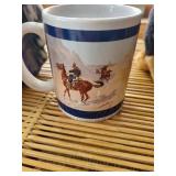 Chief Head Ceramic Cookie Jar With Lid - Blue Headdress, Western Print Mug, Plush German Shepherd