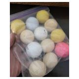Golf Balls - 12-Pack Assorted White/Yellow/Beige with Pink Ball in Zip Bag