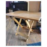 Wooden Drop-Leaf Folding Table - Light Oak Finish, Compact 2-Leaf Design