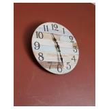 Rustic Round Wall Clock - Wooden Plank Dial