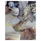 Eagle Figurine with Winter Plate, Native American Print, Western Frontier Print & Desert Postcard