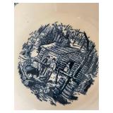 Blue & White Scenic Transferware Teacups & Plates Set