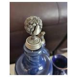 Cobalt Blue Glass Bottles & Jars with Pour Spouts - Vintage Display Set