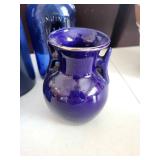 Cobalt Blue Glass Bottles & Jars with Pour Spouts - Vintage Display Set