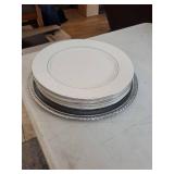 Classic Platinum Dinner Plates 4246 - 4-Piece Set with Charger Plate, Made in China (1999)