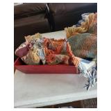 Handwoven Wicker & Red Painted trays