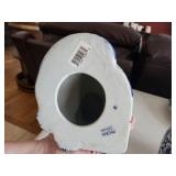 Blue & White Porcelain Vases & Cat Figurine (Lot of 3)