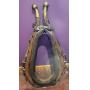 Vintage Leather Horse Harness with Brass Fittings and Padded Neck Collar