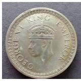 1942 India Silver 1 Rupee Coin