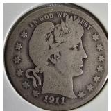 1909-S and 1911-S Barber Quarters.