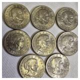 Eight 1979-D Susan B. Anthony dollars, all in nice condition.