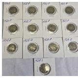 13 Different Buffalo Nickels