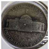 9 different types of silver war nickels: 1943 - P, D, S; 1944 - P, D, S; and 1945 - P, D, S.