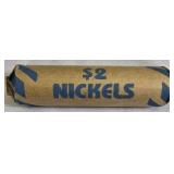 Roll of 40 1939 Jefferson nickels.