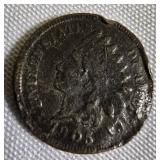 Five Indian Cents from the years 1900, 1901, 1905, and 1907 - all in worn condition.