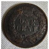 Five Indian Cents from the years 1900, 1901, 1905, and 1907 - all in worn condition.