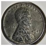 Set of 1943 P, D, and S Steel War Pennies in Better Grades.