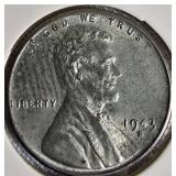 Set of 1943 P, D, and S Steel War Pennies in Better Grades.