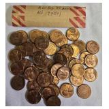 Roll of 50 1940s in AU, BU, and MS grades. Wheat has many high Grades!