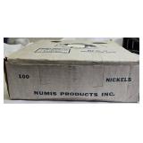 Box of 100 Nickel Plastic coin holders, each holds 40 nickels.