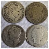 One dollar in coins consists of 10 dimes: 8 are Barbers and 2 are Mercury